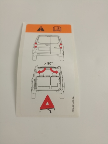 KALKOMANIA NAKLEJKA TRÓJKĄT OSTRZEGAWCZY COURIER 2014- ET76-201A26-AA 1930077