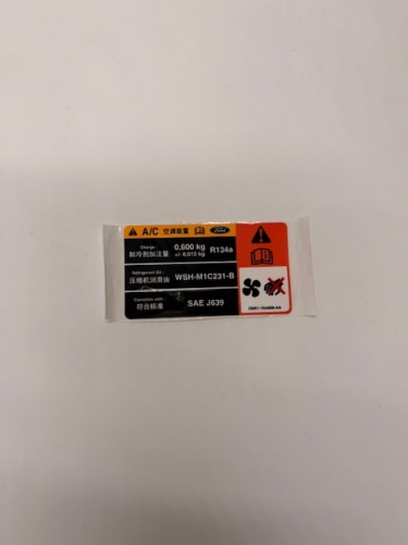 NALEPKA KLIMATYZACJI R-134A FOCUS DM51-19A688-AA 1791393