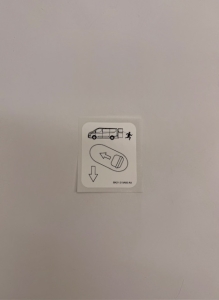 ETYKIETA OTWIERANIA DRZWI PRZESTRZENI ŁADUNKOWEJ TRANSIT BK21-219A60-AA 1810173