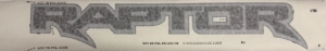 NAKLEJKA RAPTOR NA TYLNĄ KLAPĘ RANGER RAPTOR N1WB-E290D12-DE5JMG 2778699